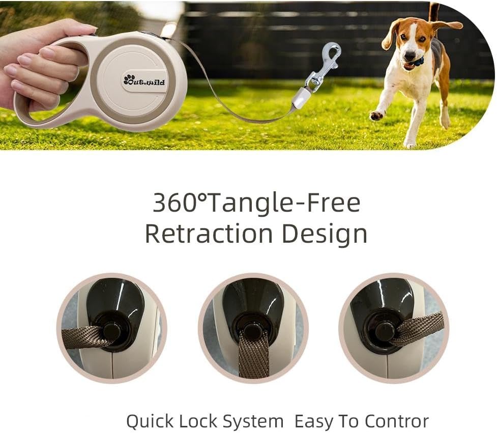 Outnwild retractable leash 360 degree tangle free exit