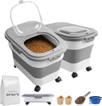 Sewiu collapsible dog food storage container set front view