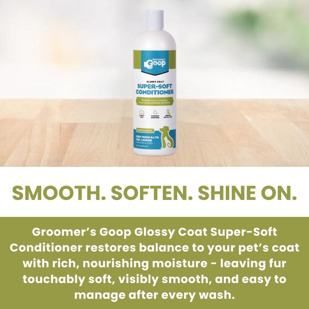 Groomers Goop Super Soft Conditioner packaging details showing deep moisture formula