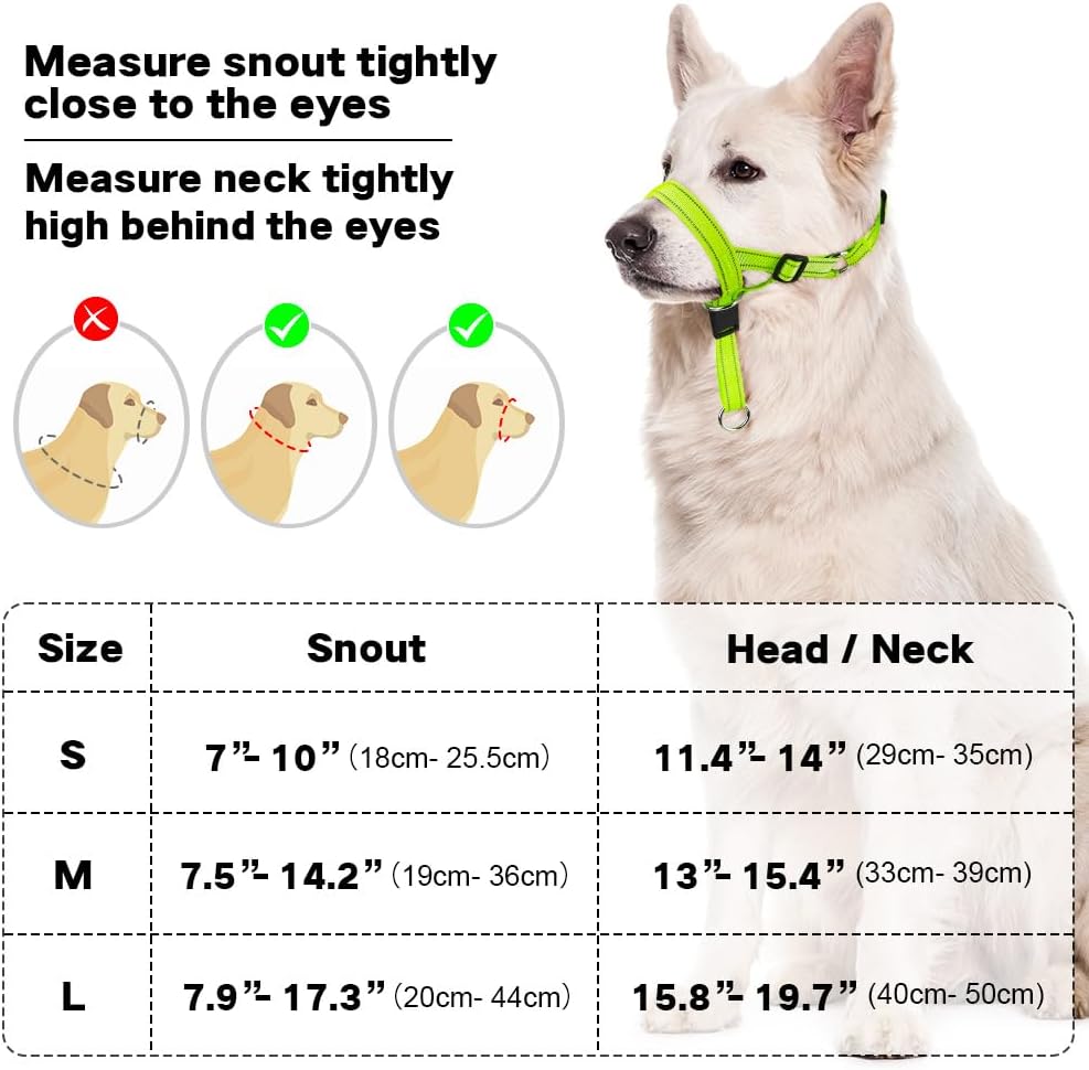 Green Domiglow heavy pulling control collar with adjustable chin clip
