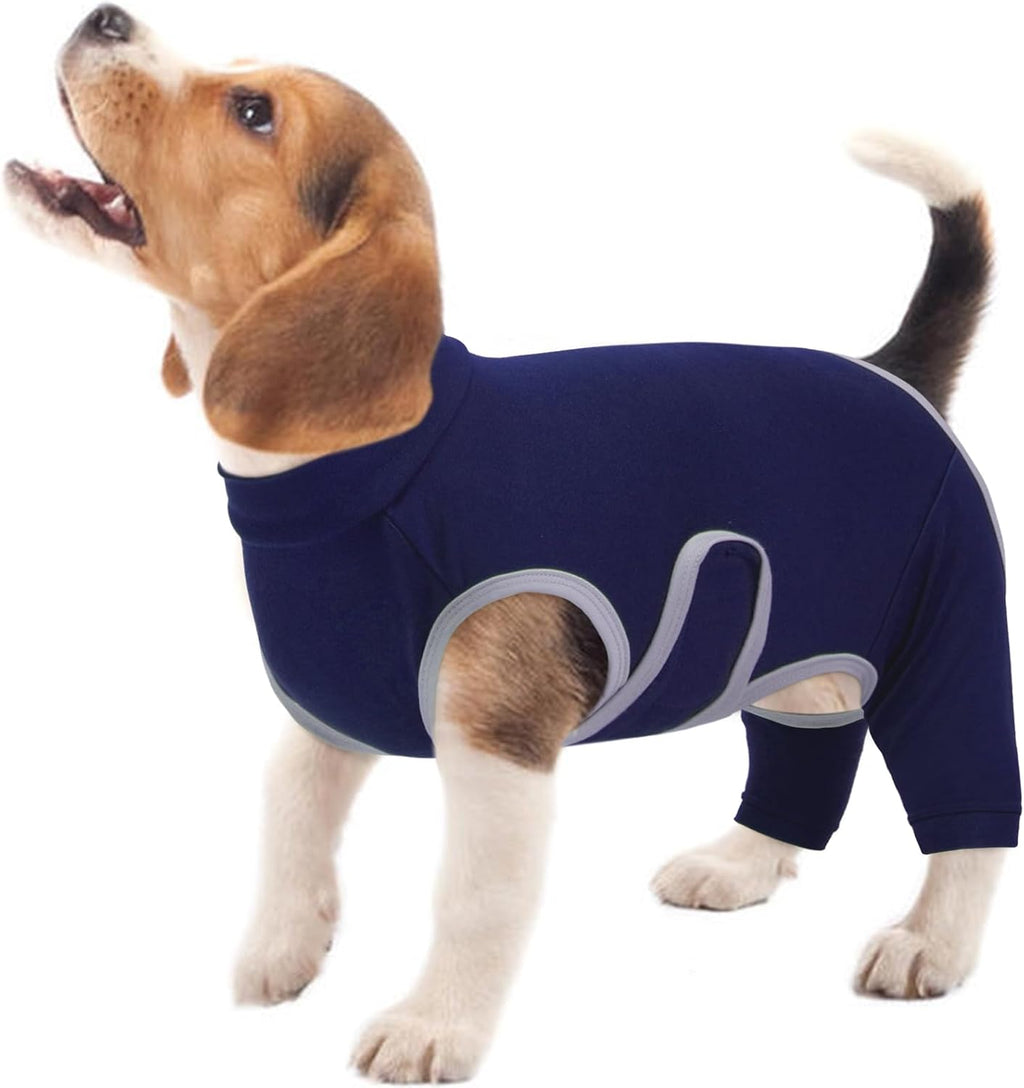 Kuoser Dog Surgery Recovery Suit, Professional Dog Surgical Suit for Back Legs, Soft Dogs Recovery Sleeve to Prevent Licking Biting Wounds, Dogs Onesie After Surgery Elbow Protector, Blue 2XL - Image 9
