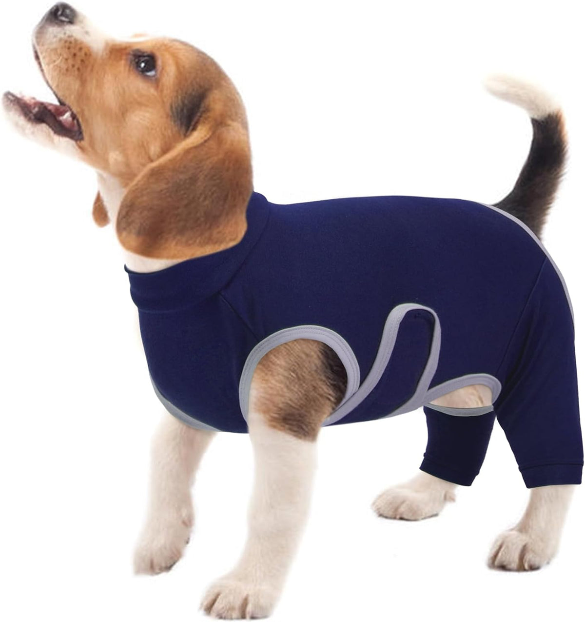 Kuoser Dog Surgery Recovery Suit, Professional Dog Surgical Suit for Back Legs, Soft Dogs Recovery Sleeve to Prevent Licking Biting Wounds, Dogs Onesie After Surgery Elbow Protector, Blue 2XL - Image 9