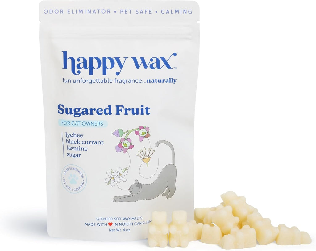 Happy Wax Pet Scents Collection: Pet Safe, Odor Eliminating, Non-Toxic Scented Soy Wax Melts - Total 6oz Variety Pack: Teakwood Trails, Lavender Fields, and Sugared Fruit - Image 9