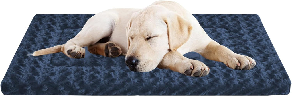 Washable Dog Bed Plush Orthopedic Outdoor Crate Mat with Non-Slip Bottom,Luxe Soft Kennel Pad for Pets, Cozy Cage Cushion & Pet Sleeping Mattress Large Sized,Medium,Small Dogs,24 x 18 inch,Pink - Image 10