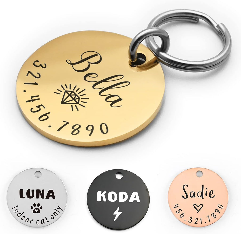 Personalized Lovely Symbols Dog Tags and Cat Custom Engraved Stainless Steel Pet ID Tag (X-Small, Rose Gold) - Image 10