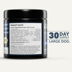 Organic ginger and marshmallow root ingredients for dog stomach soothing.