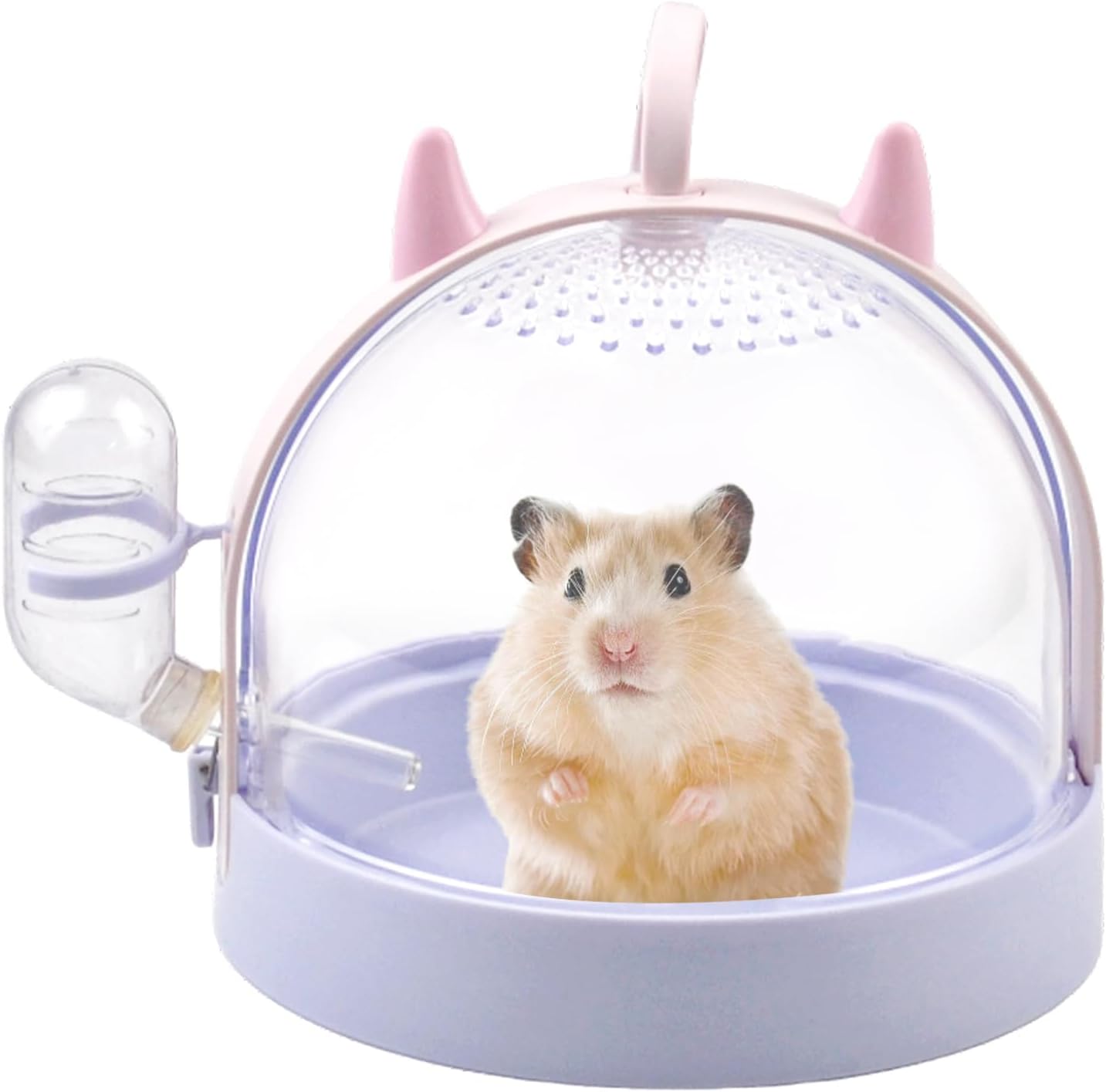 Hamster Carrier Cage PortableCages Small Animals Carry Travel Case with Water Bottle Plastic BreathableGuinea Pig Outgoing Cage for Dwarf Hamster Ferret Chinchillas Hedgehog (Brown) - Image 8