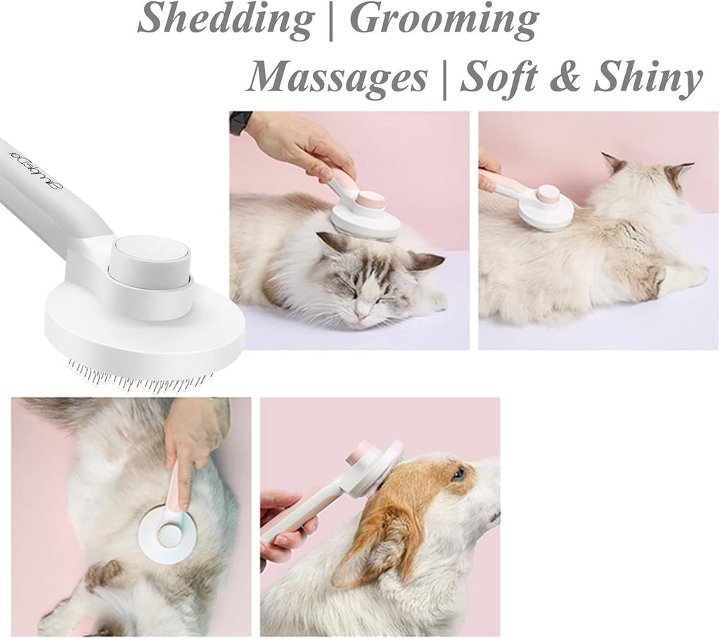 SimpleDot de shedding pet brush removing loose undercoat hair from a dog