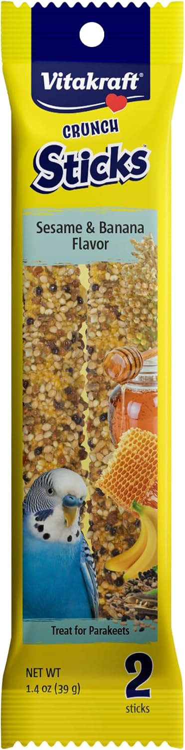 Vitakraft Crunch Sticks Parakeet Treat - Triple-Baked Millet Parakeet Treats with Natural Wood Center - Crunchy & Nutritious Bird Treat Sticks for Small Animals (12 Count, Honey, Egg, and Apple) - Image 13