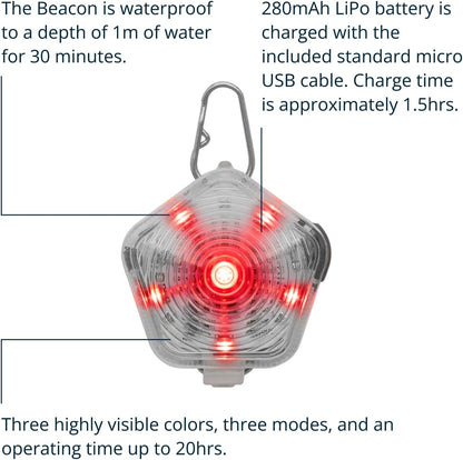 Rechargeable pet collar light illuminating in bright green flash pattern