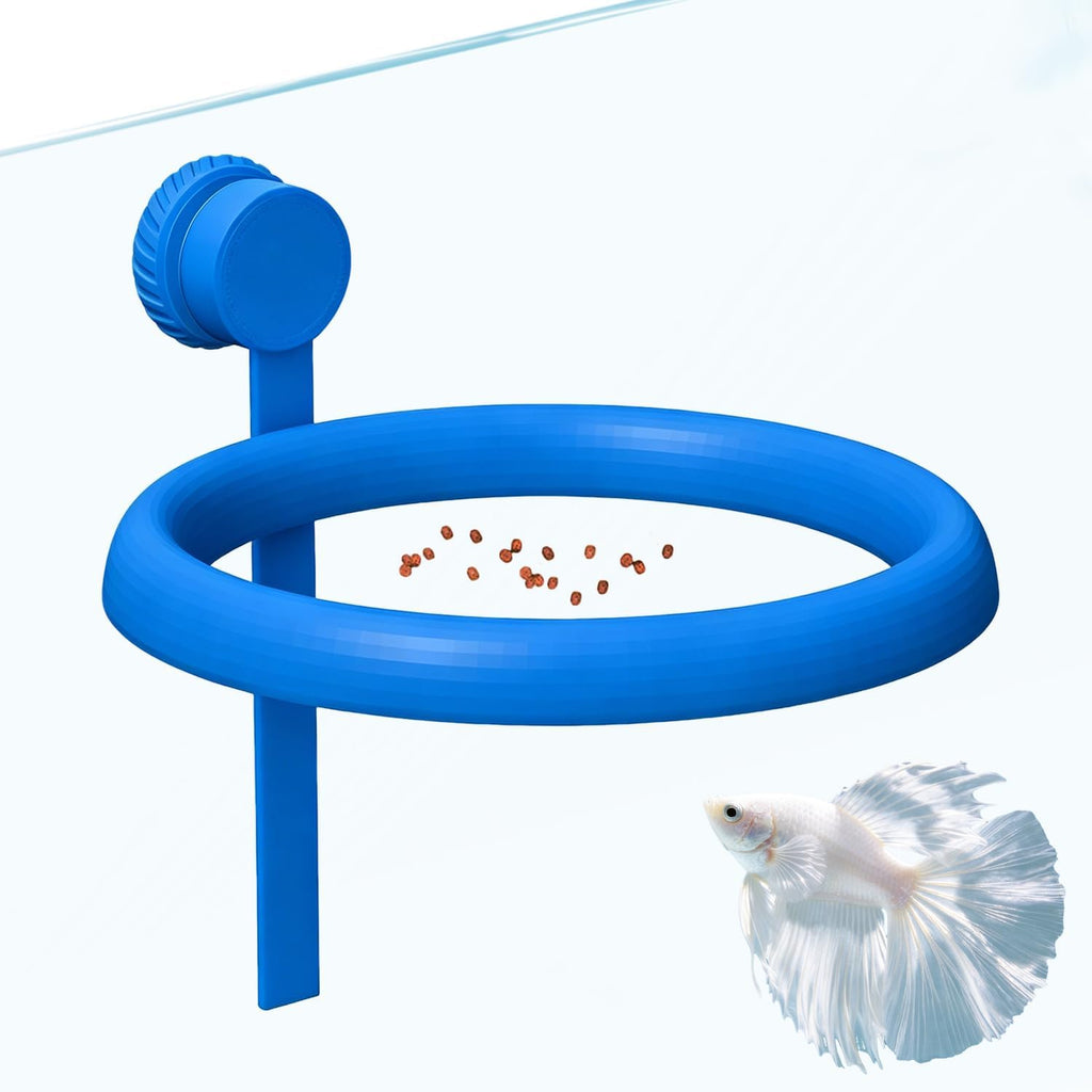 Daelala floating aquarium feeder showing secure attachment on twelve millimeter glass