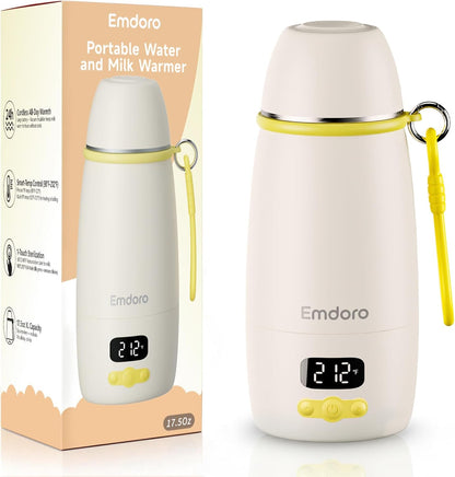 Emdoro portable bottle warmer front view with digital display