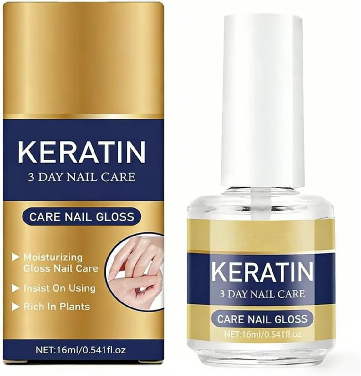 Generic keratin nail strengthener and growth serum bottle front view
