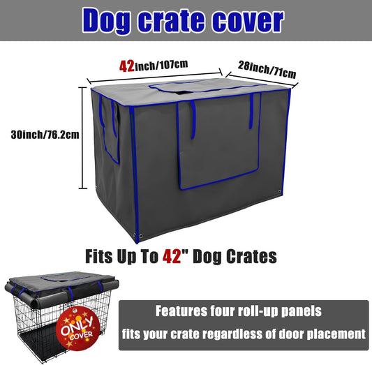 Guwamy blackout pet kennel cover with side mesh window open