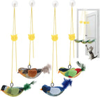 Cat Insect Feather Toys Replacement Cat Toy Wand Refills, 6 Pieces Natural Insect Cat Toy Feathers Refill, Interactive Cat Teaser Wand Attachments, with Bell - Image 12