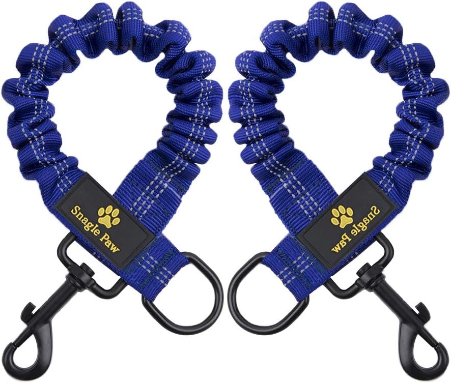 Snagle Paw bungee dog leash extension blue front view