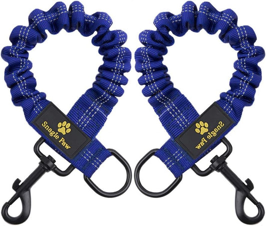 Snagle Paw bungee dog leash extension blue front view