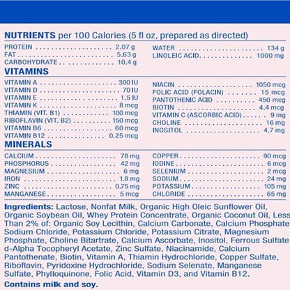 Baby's Only Mehadrin infant formula preparation instructions on packaging