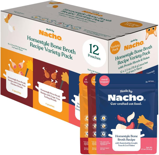 Made By Nacho premium wet cat food topper variety pack box