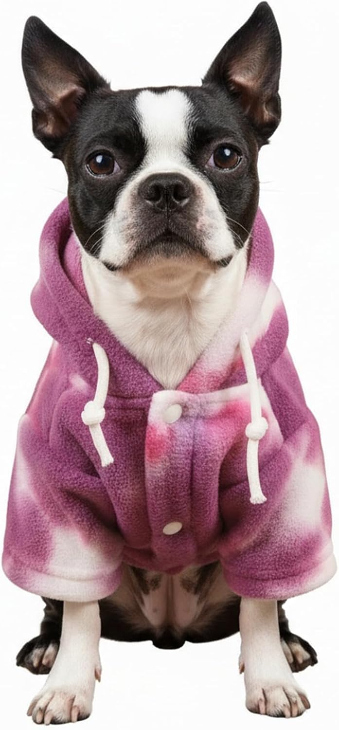 Mklhgty Tie Dye Dog Hoodie, Winter Coat for Small Dogs - Ultra-Soft Adjustable Warm Hood, Breathable Comfort Fabric for Daily Use - Image 15