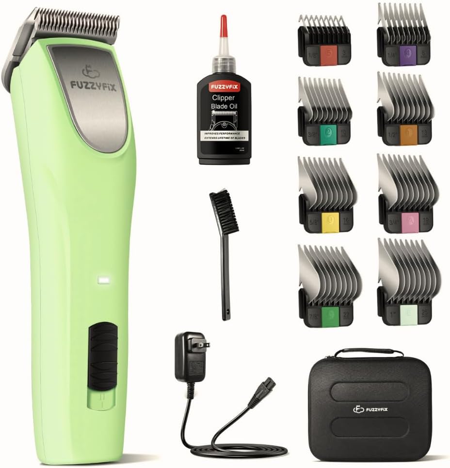 Professional Dog Clippers for Grooming - 2 Speed for Thick Curly Matted Coats, Low Noise Cordless Pet Hair Trimmer with Detachable A5 Blade & Metal Guide Combs Kit for Horse Animal Breeds - Image 11