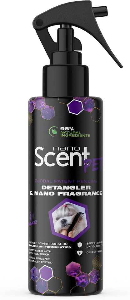 Authentic USA imported nanoSCENT pet fur care spray container overview