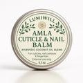 LUMI WILL Amla Cuticle and Nail Balm front view of 0.5 ounce metal tin for Ayurvedic nail care.