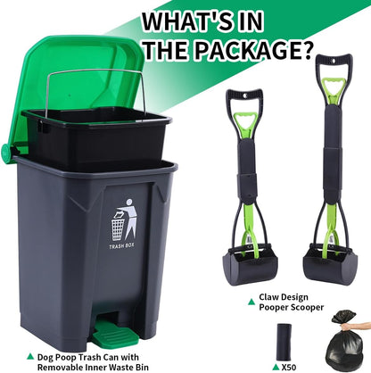 Removable inner bucket of the Axincanaan pet waste trash can being emptied.