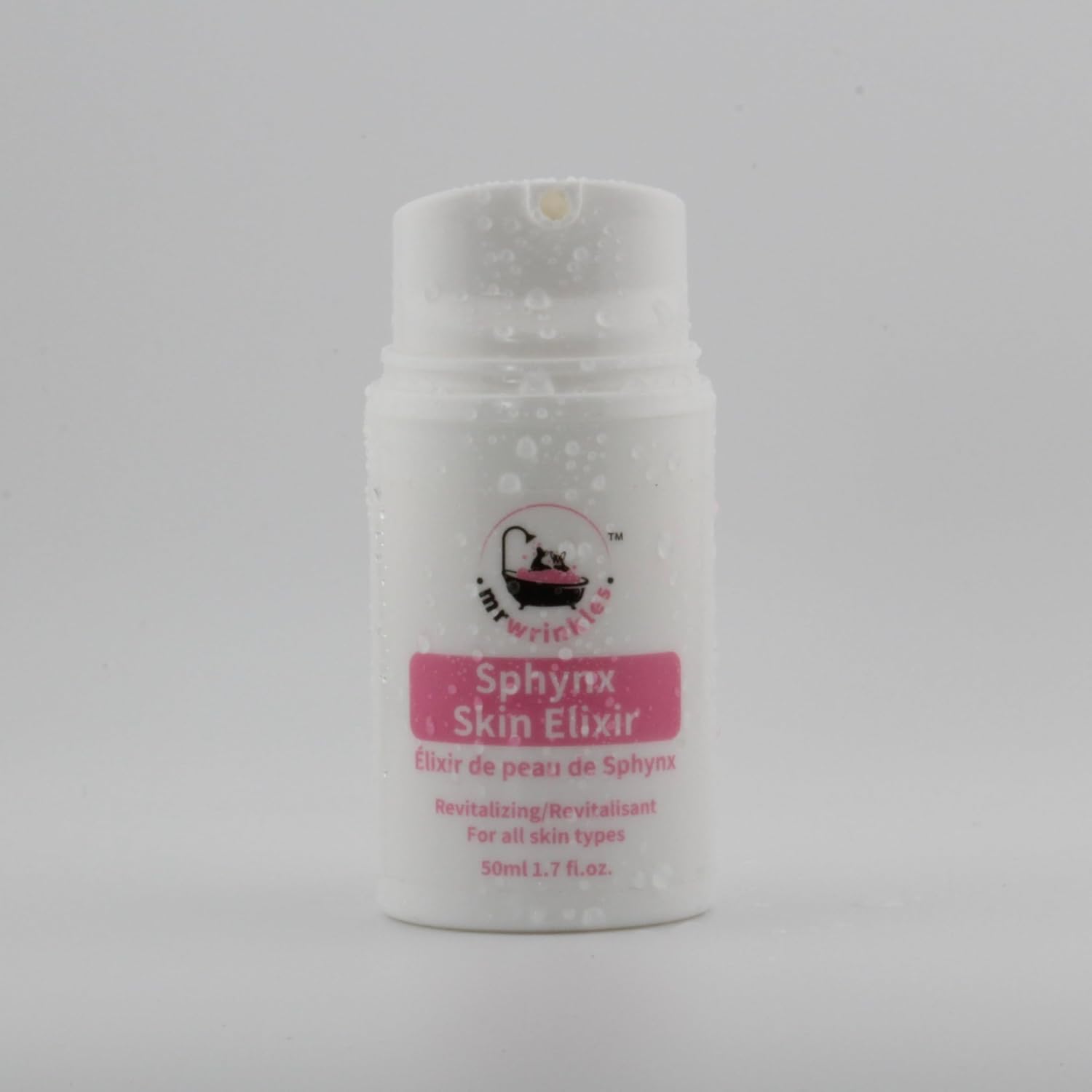 Mr Wrinkles hairless cat skin moisturizer natural botanical formula close up