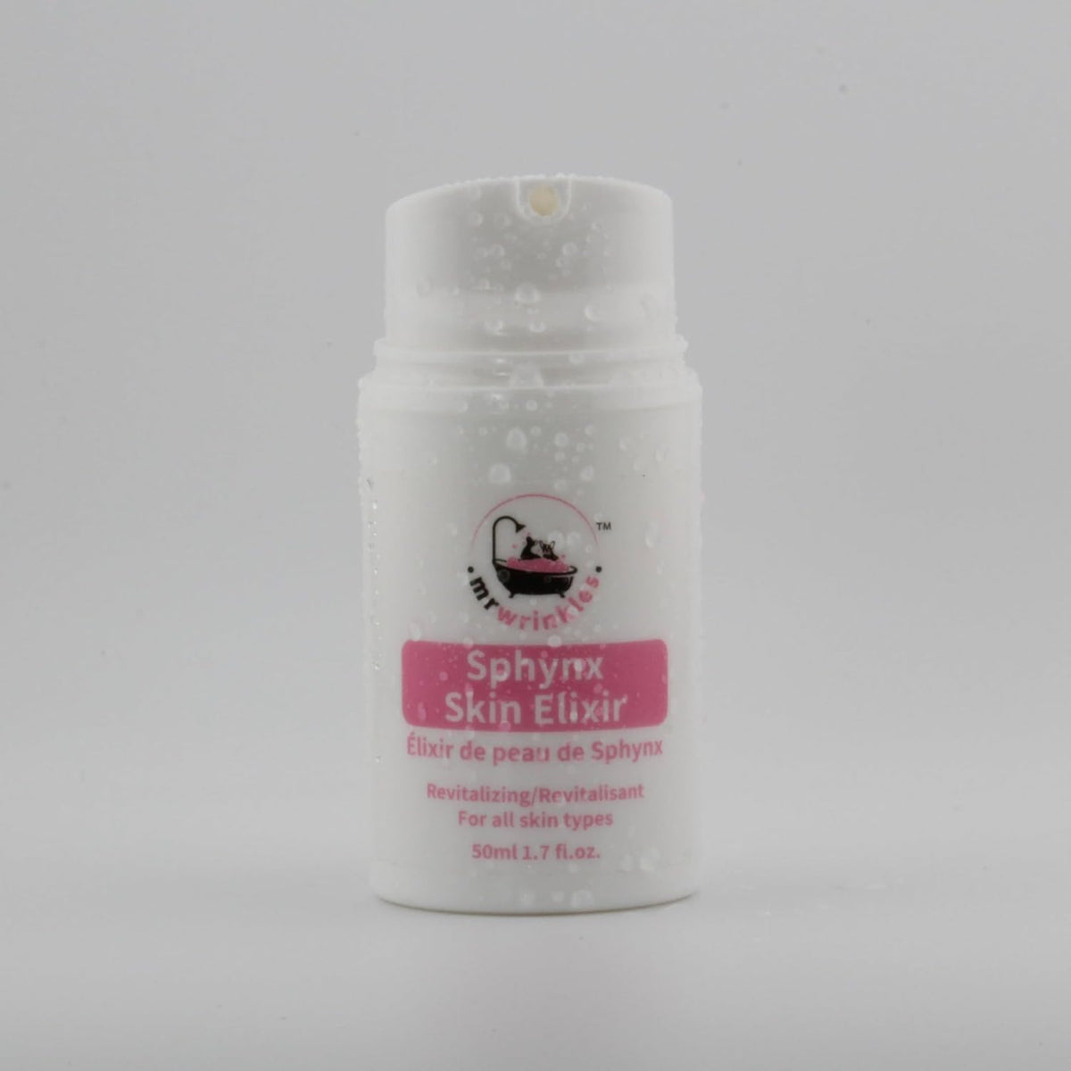 Mr Wrinkles hairless cat skin moisturizer natural botanical formula close up