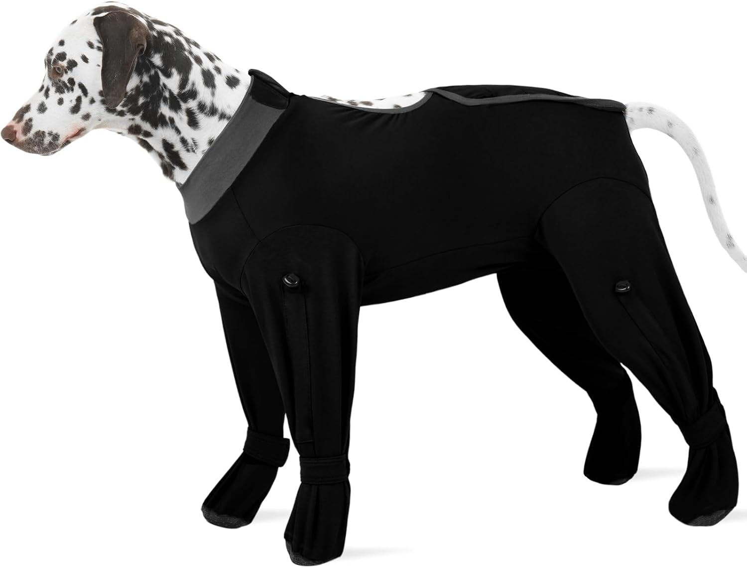 ROZKITCH Dog Recovery Suit After Surgery, Prevent Licking & Shedding, Dog E-Collar Alternative Four-Sleeve with Adjustable Leg Drawstrings & Belly Access, Post-Surgery Bodysuit for Medium Dogs Black M - Image 10