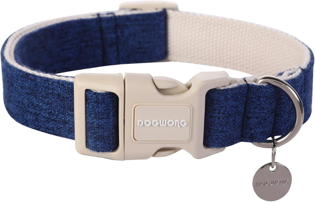 DOGWONG Cotton Hemp Pink Dog Collar Adjustable Soft Natural Fabric Pet Collar Cute Wedding Puppy Necklace for Small Medium Large Dogs - Image 9