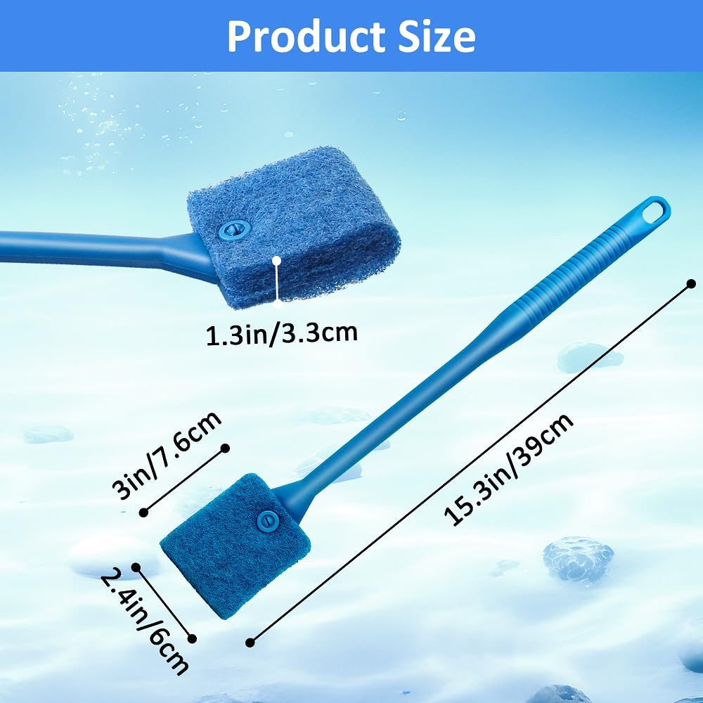 Novique aquarium scrubber close-up on the five-sided nylon fiber cotton brush head.