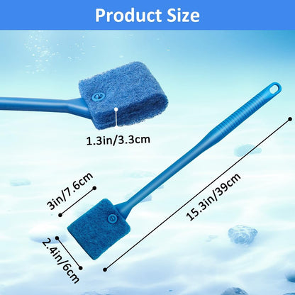 Novique aquarium scrubber close-up on the five-sided nylon fiber cotton brush head.