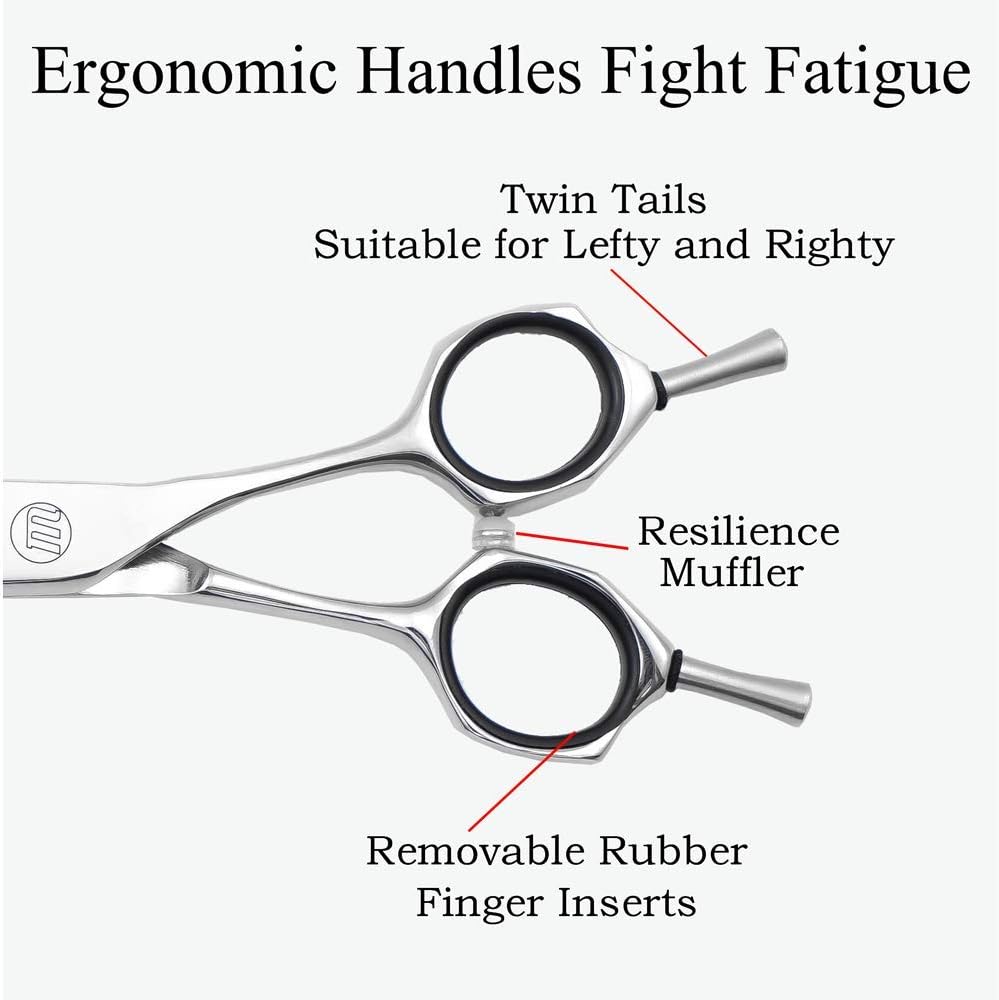 Moontay 7 Inch pet chunker scissors showing the complete professional grooming tool design.