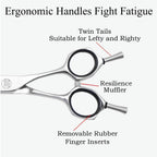 Moontay 7 Inch pet chunker scissors showing the complete professional grooming tool design.