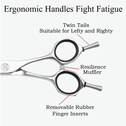 Moontay 7 Inch pet chunker scissors showing the complete professional grooming tool design.