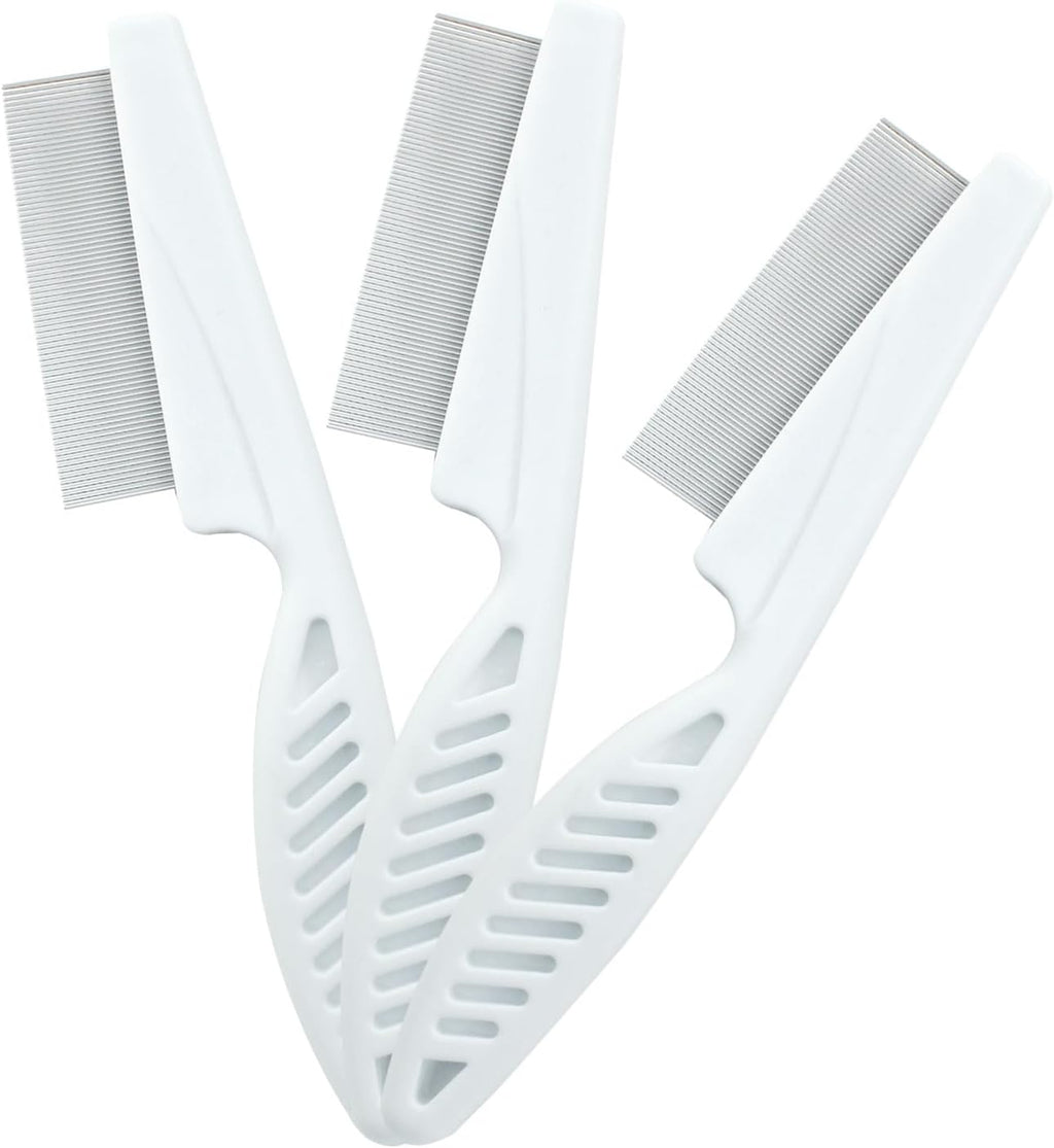 Compact pet lice removal tool displaying the durable blue plastic handle construction.