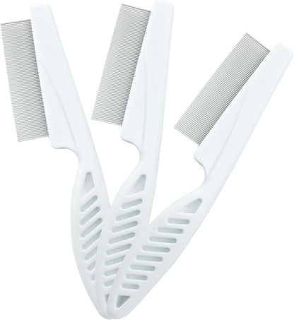 Compact pet lice removal tool displaying the durable blue plastic handle construction.
