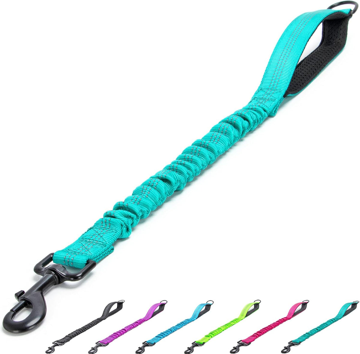 Bungee Dog Leash Extender, 21" Shock Absorbing Leash Extension with Traffic Handle for Dogs, Works with Any Lead, Reflective & 6 Colors- Black - Image 10