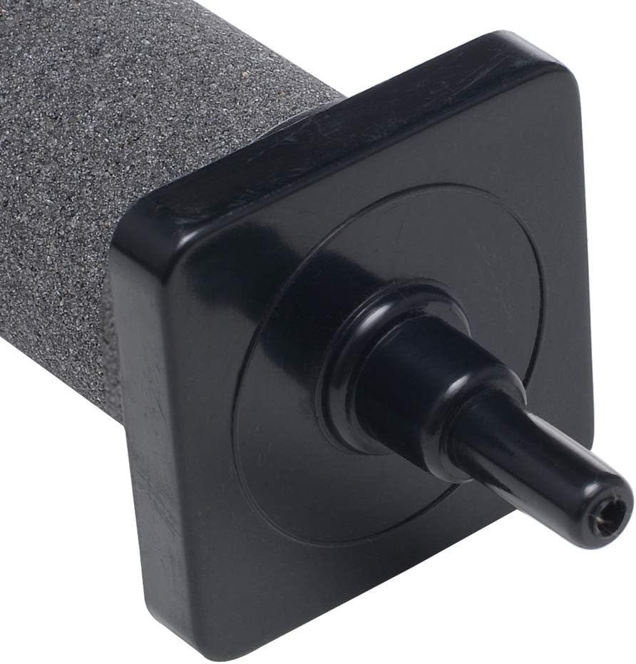 Sintered mineral fish tank bubbler showing protective plastic end caps