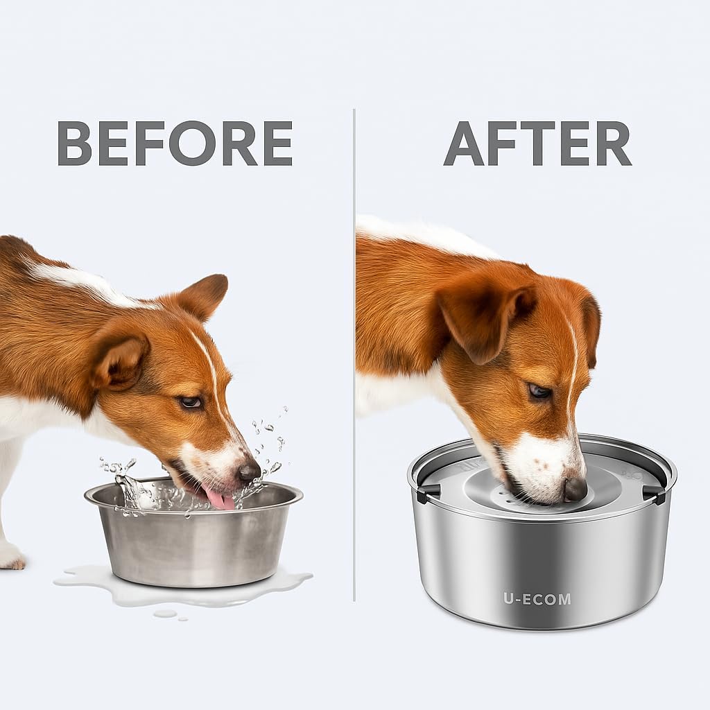 Easy to clean dishwasher safe stainless steel components of pet bowl