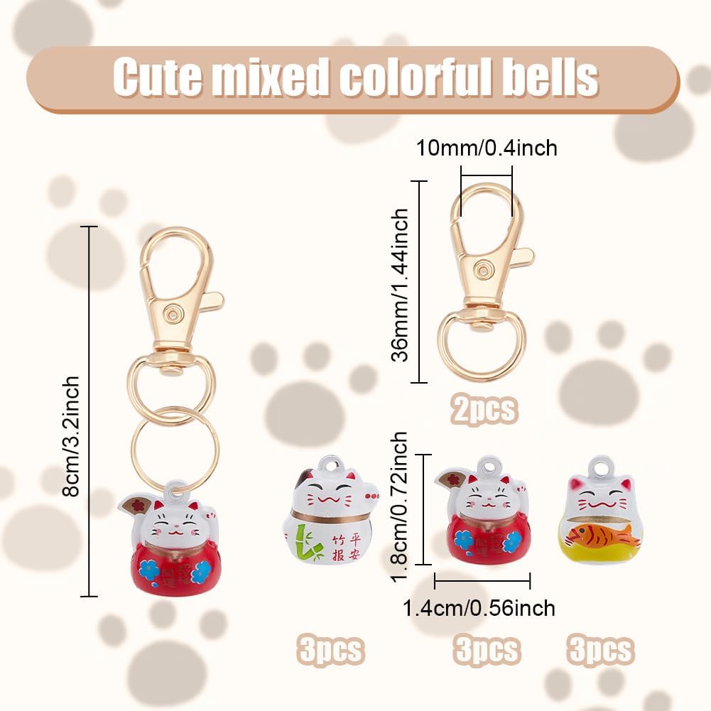 Three styles of Webeedy brass fortune cat charms