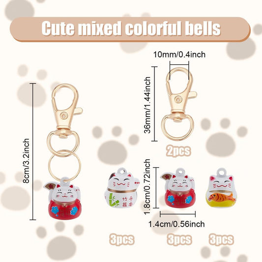 Three styles of Webeedy brass fortune cat charms