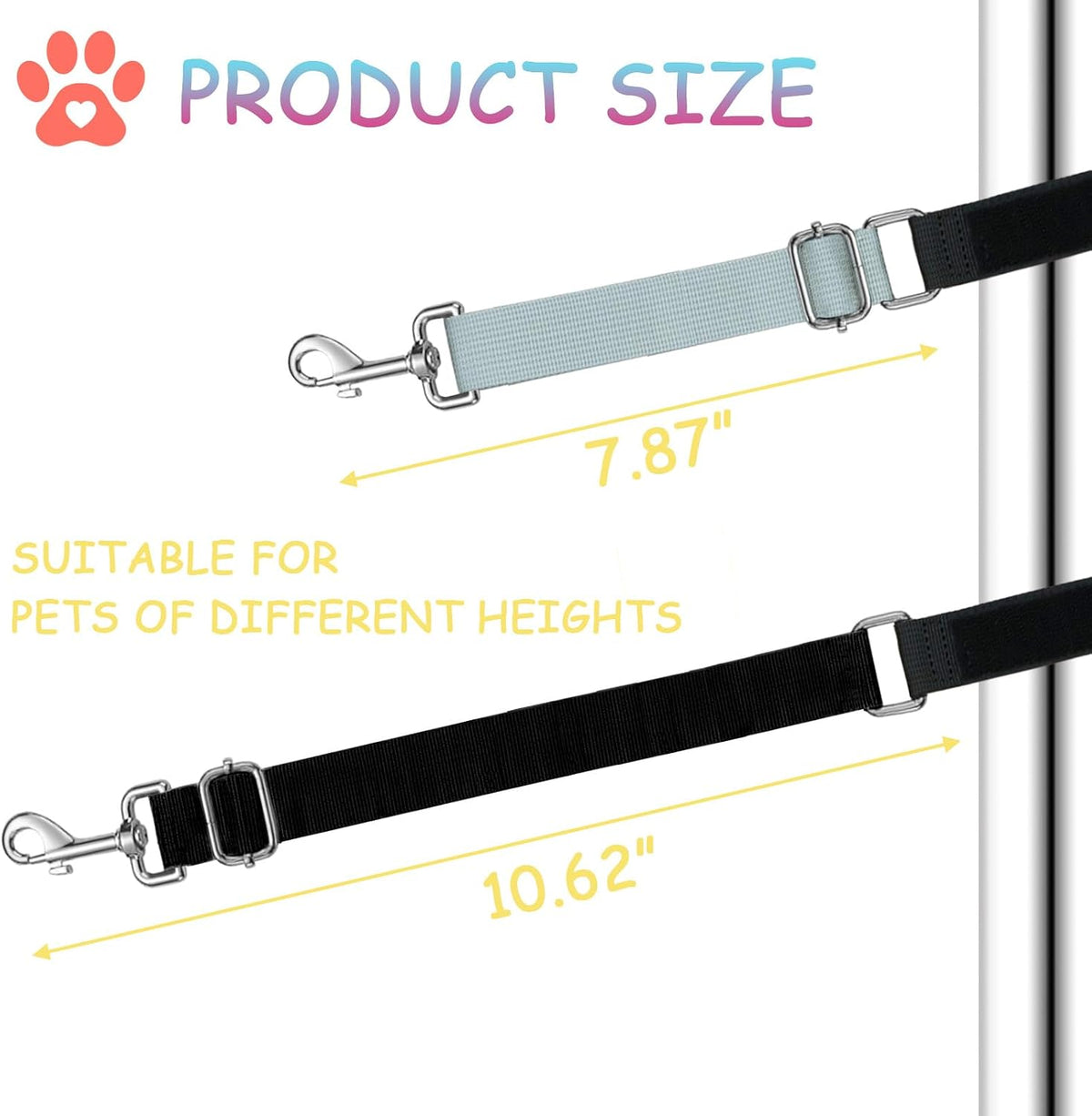 Close up of 360 degree metal swivel clip on grooming strap