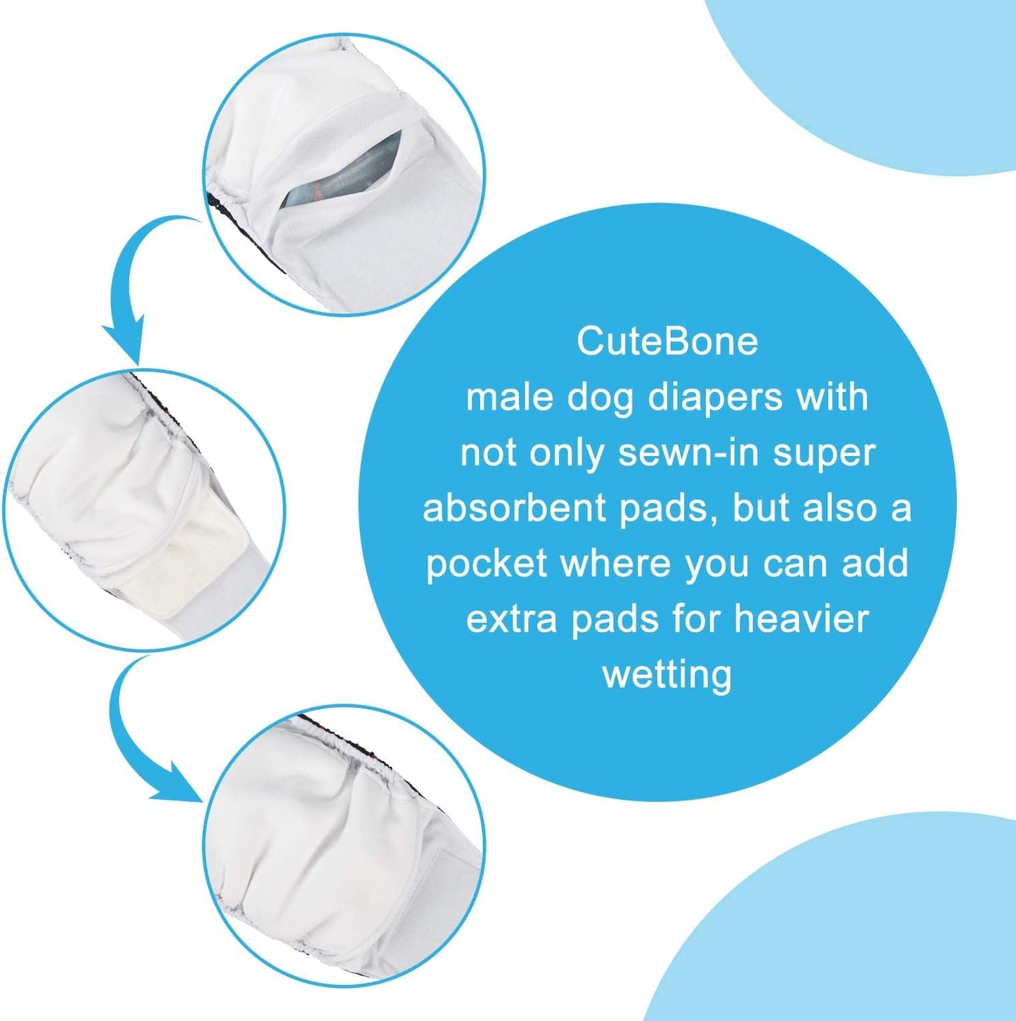 CuteBone puppy potty training bands pack of three imported from USA