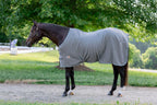 TuffRider fleece cooler rear view demonstrating overall coverage and tail fit.