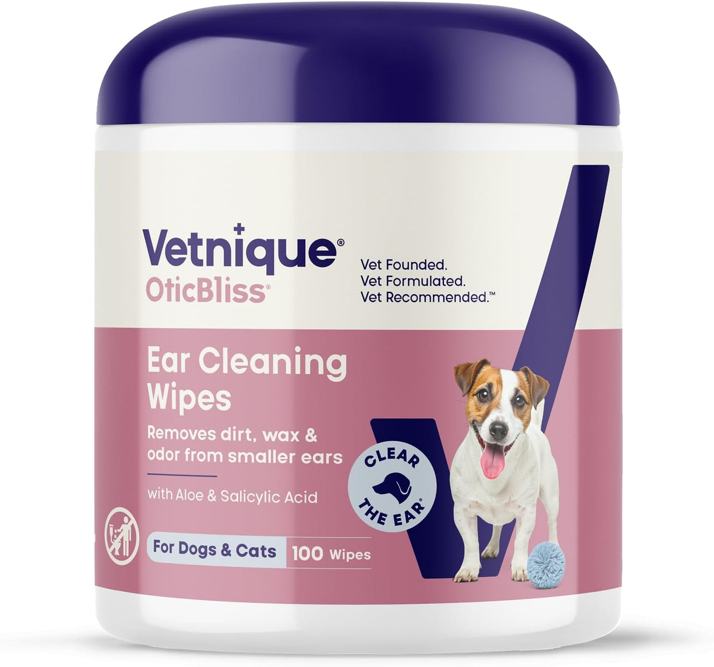 Vetnique Oticbliss Medicated Dog Ear Wipes, Dog & Cat Ear Cleaner Yeast, & Ear Infection Treatment with Hydrocortisone, Antibacterial & Antifungal for Itchy Ears (Medicated Ear Wipes) - Image 11
