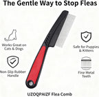 Close up of premium rust resistant flea and tick removal comb teeth.