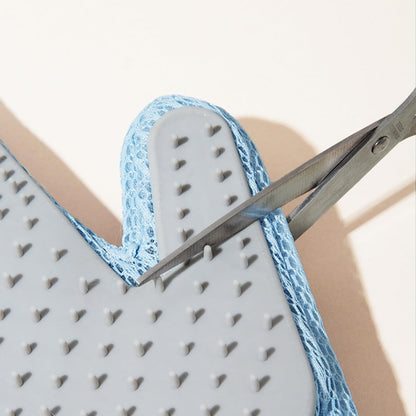Dog hair remover tool cleaning couch and carpet surfaces